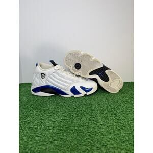 Nike Air Jordan 14 Retro (GS) White Hyper Royal 487524 104 SZ 5.5Y